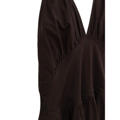 Vestido de algodón marrón de Bottega Veneta