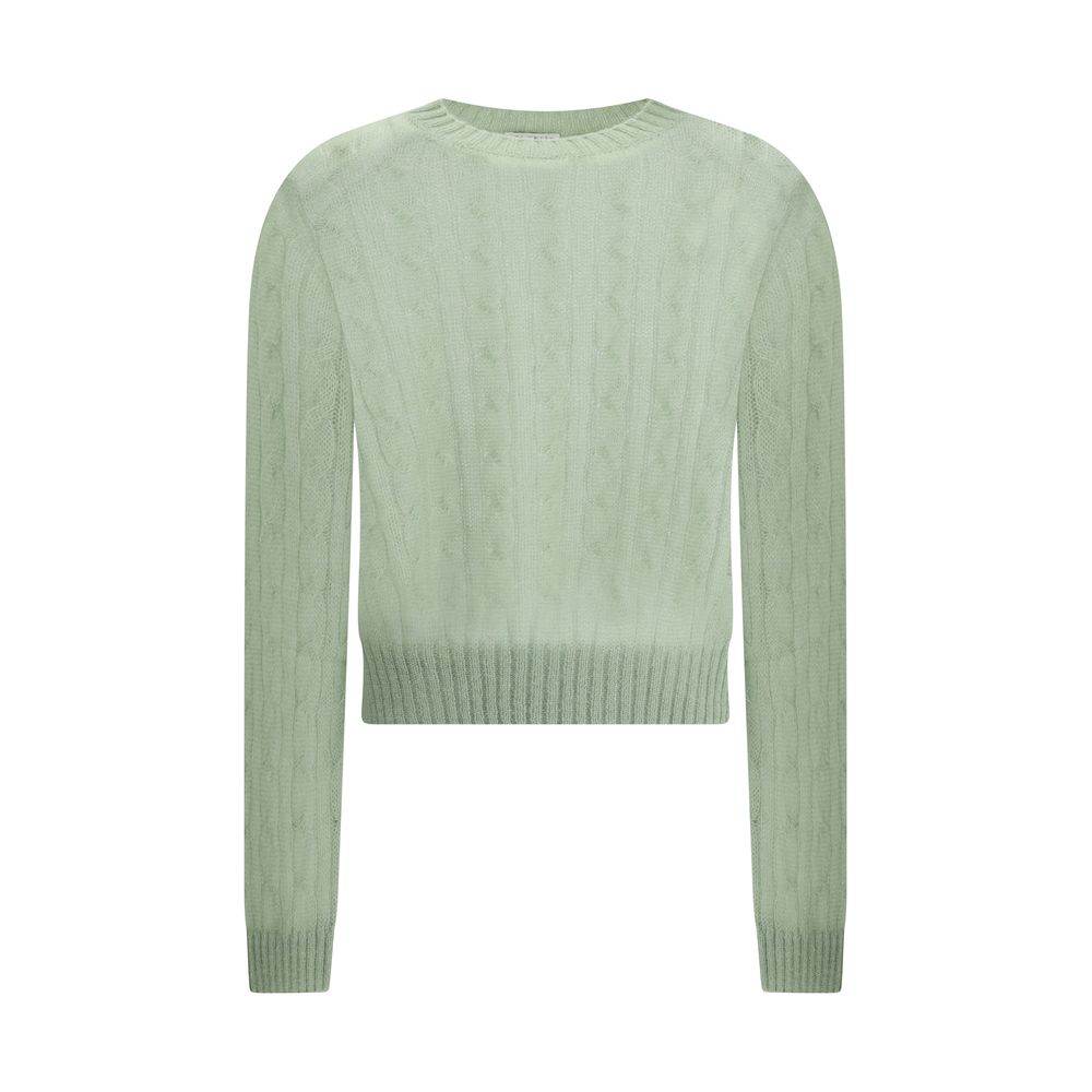 Suéter de punto trenzado de mohair y lana Brunello Cucinelli