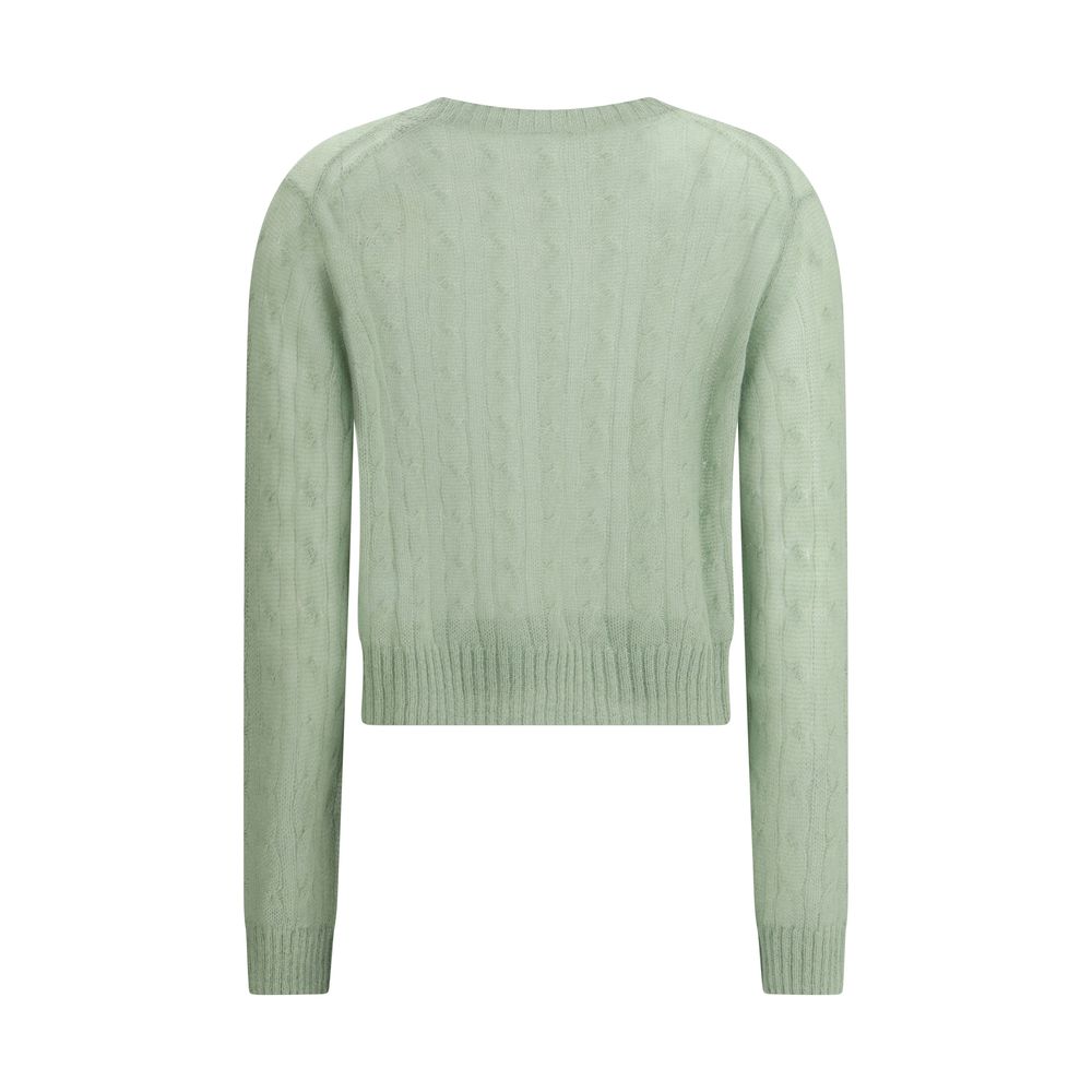 Suéter de punto trenzado de mohair y lana Brunello Cucinelli