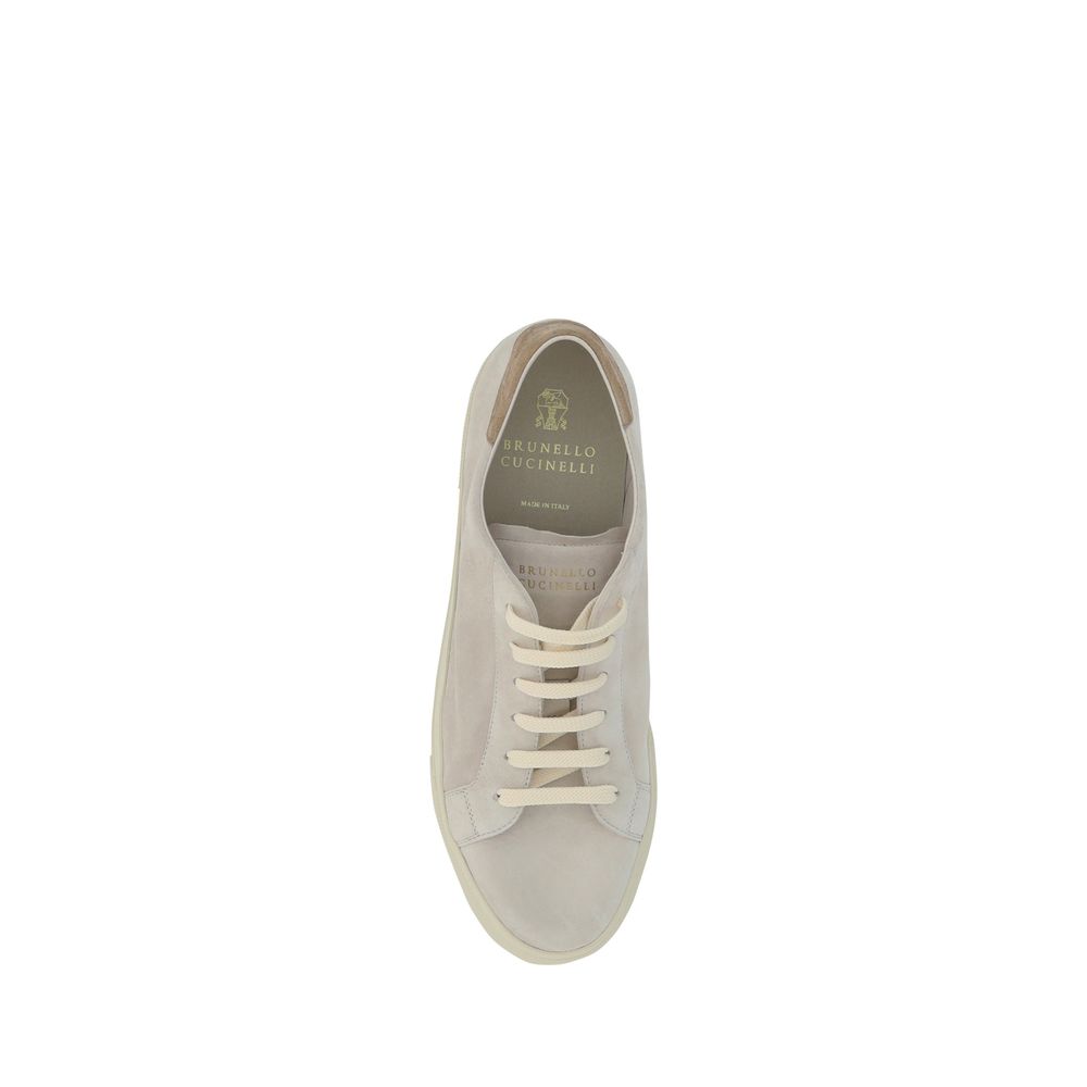 Zapatillas Brunello Cucinelli de piel color blanco crema