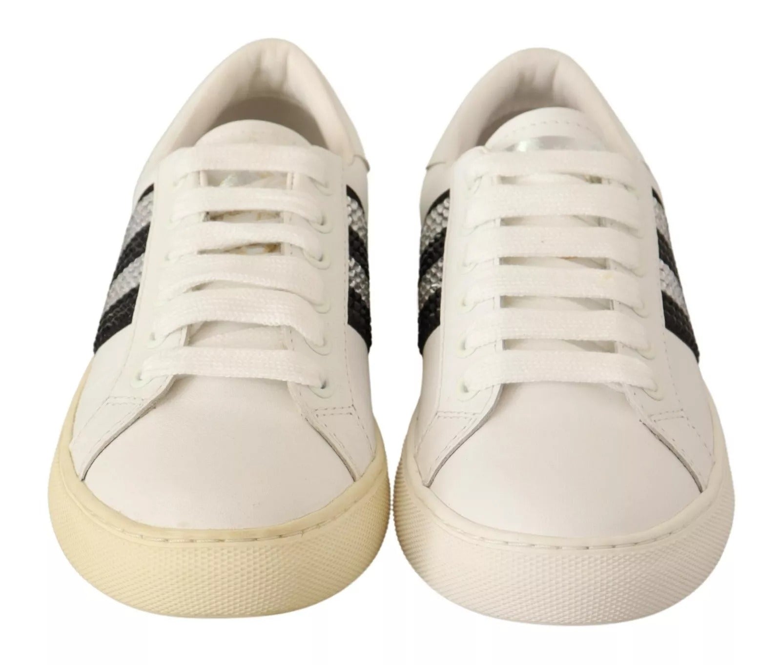 Zapatillas Marc Jacobs de piel blanca con cristales