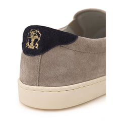 Brunello Cucinelli Zapatilla de cuero gris