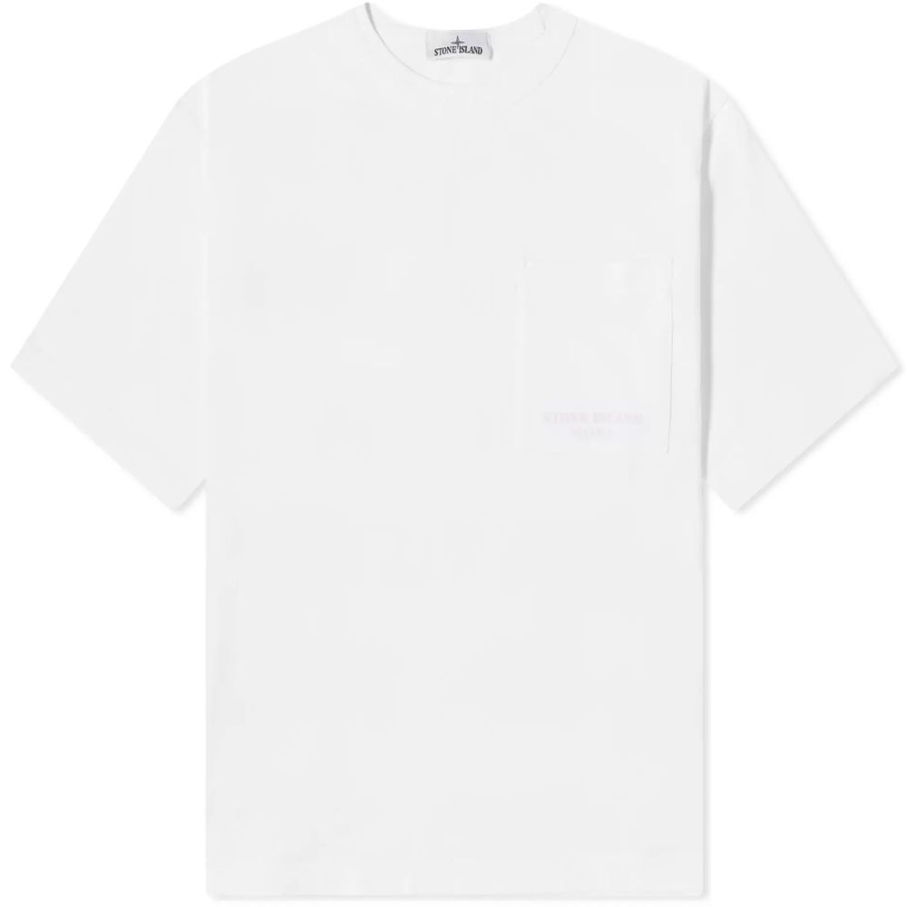 Camiseta de algodón blanca de Stone Island