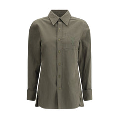 Camisa de algodón y lino de Saint Laurent
