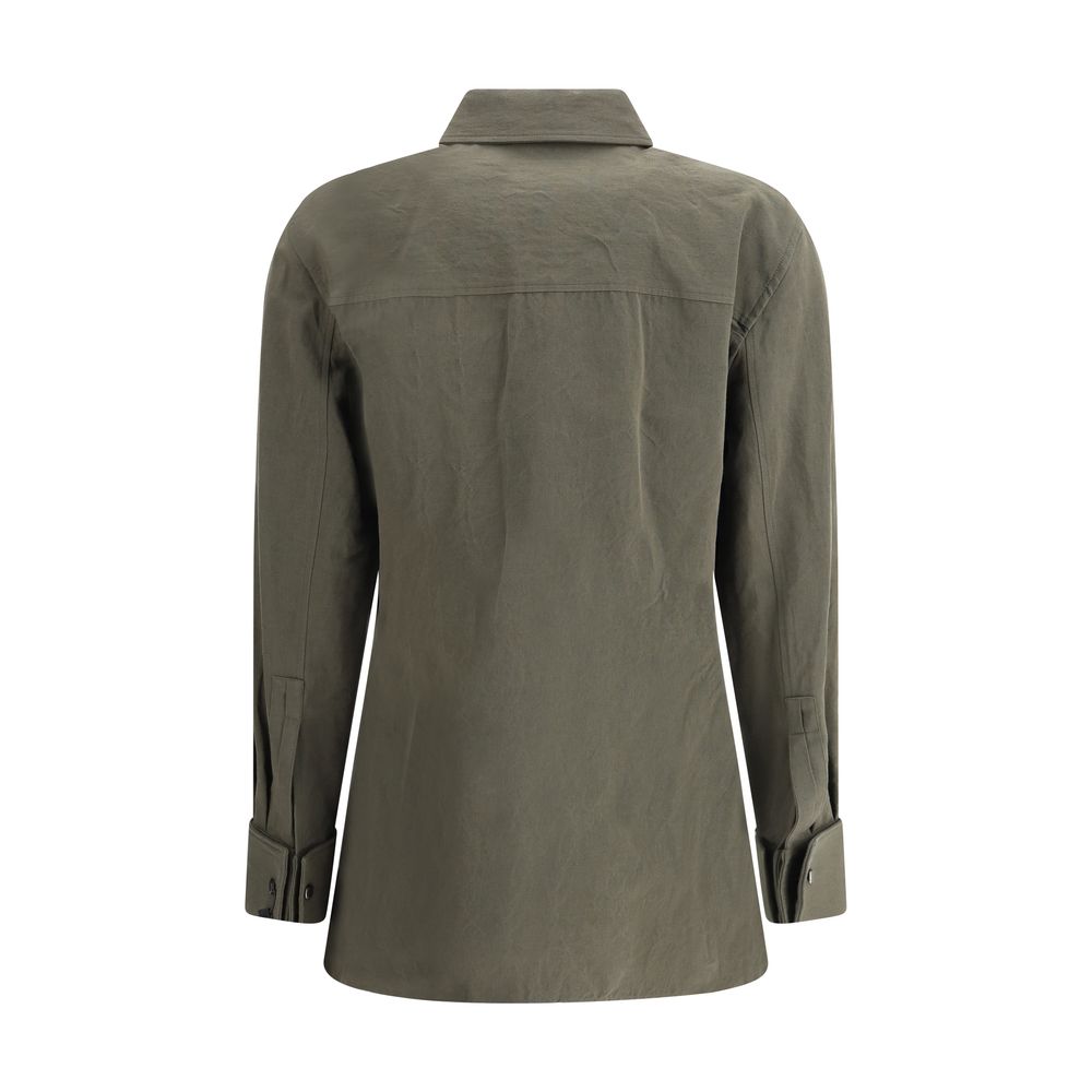 Camisa de algodón y lino de Saint Laurent