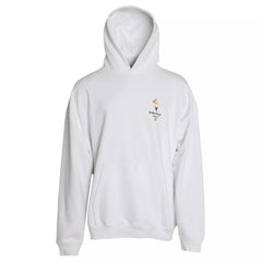 Suéter extragrande con capucha y logotipo de algodón blanco de Balenciaga