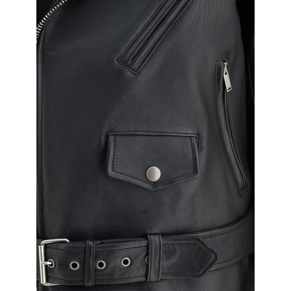 Chaqueta de cuero de Saint Laurent