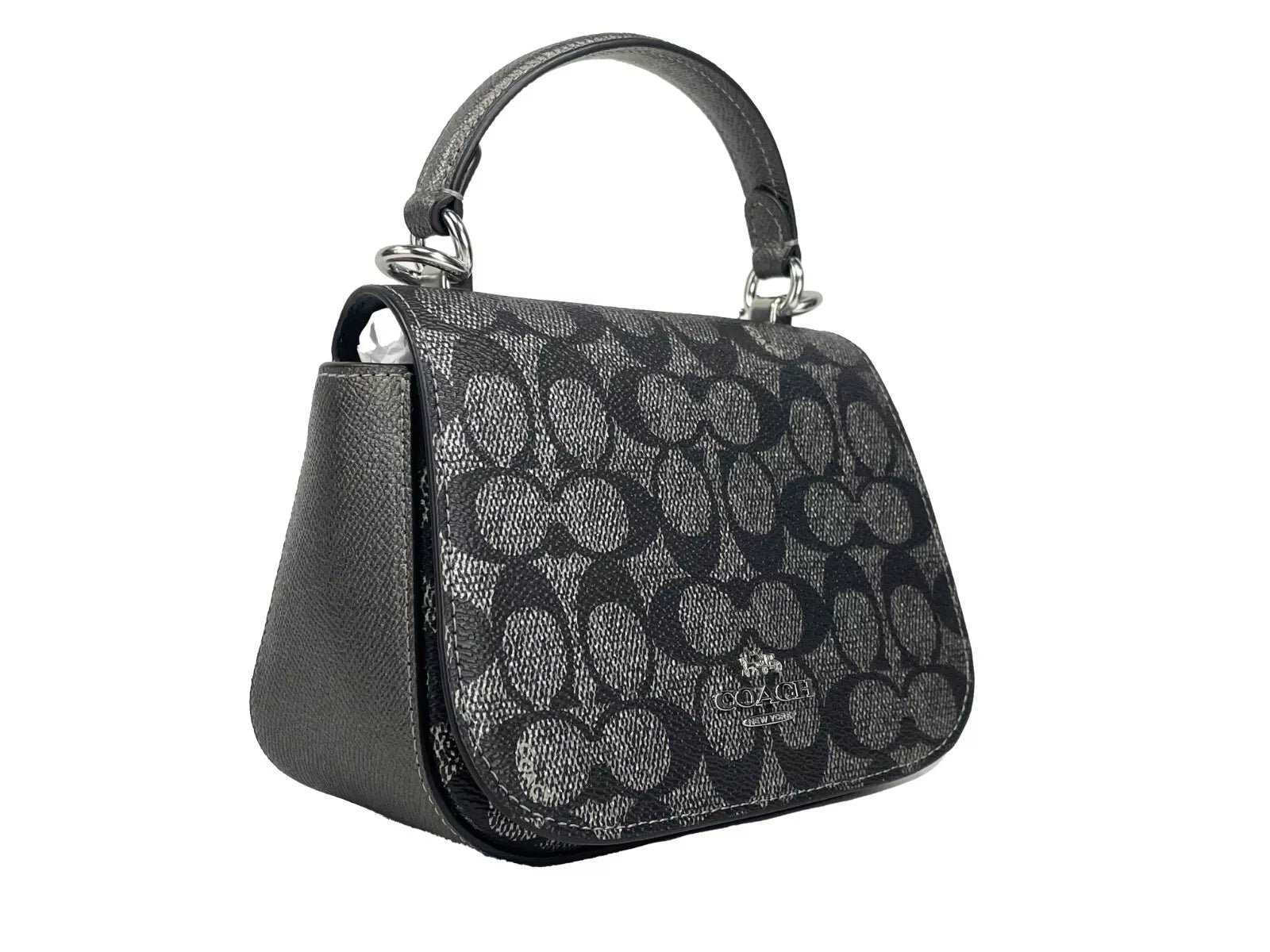 COACH Lysa Bolso bandolera con asa superior color metalizado
