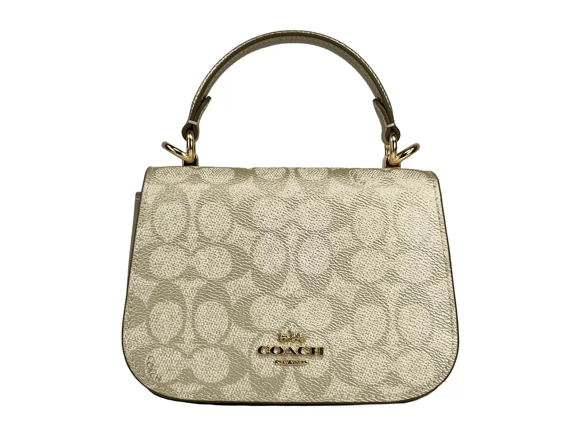 COACH Lysa Bolso bandolera con asa superior color champán dorado