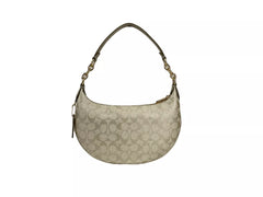 COACH Payton Signature Bolso de hombro de piel de PVC color champán dorado