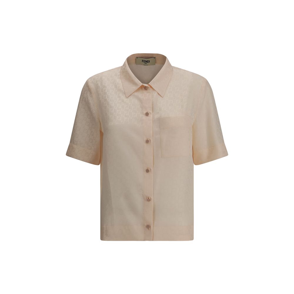 Camisa de seda con estampado FF de Fendi