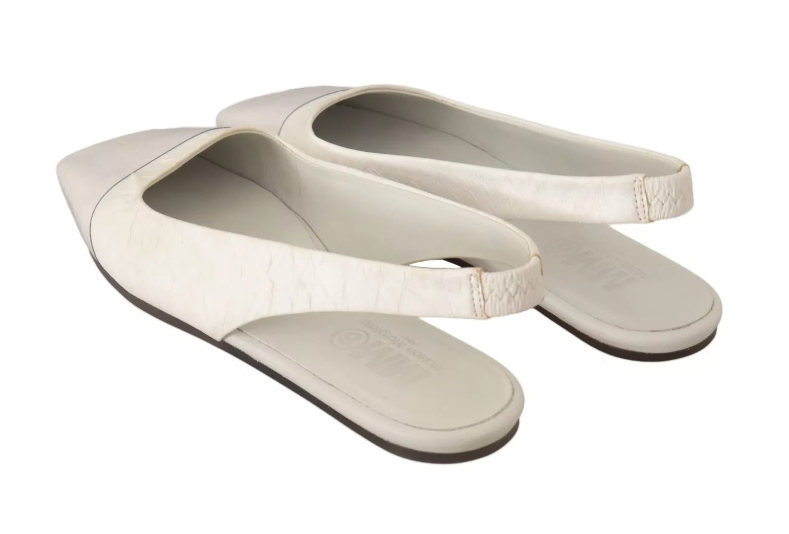 Zapatos planos sin cordones de cuero blanco de Maison Margiela