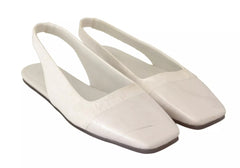 Zapatos planos sin cordones de cuero blanco de Maison Margiela