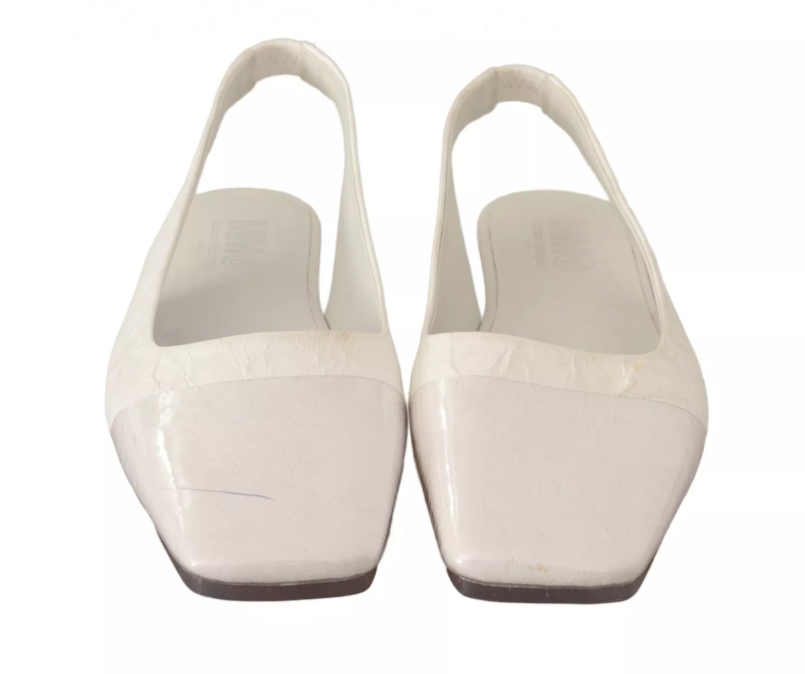 Zapatos planos sin cordones de cuero blanco de Maison Margiela