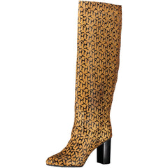 Botas altas de piel beige para mujer de Tommy Hilfiger