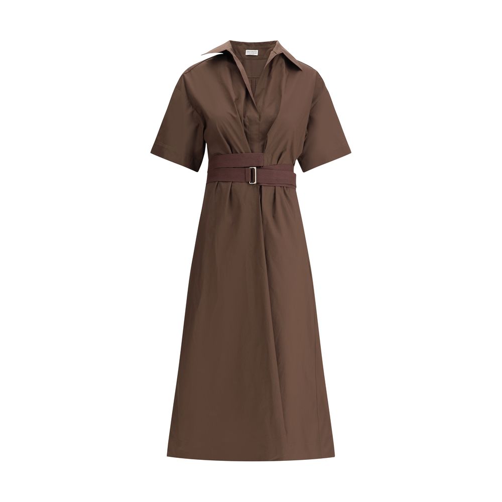 Brunello Cucinelli Vestido largo de algodón