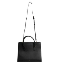 Bolso bandolera grande de piel negra con asa superior de Versace