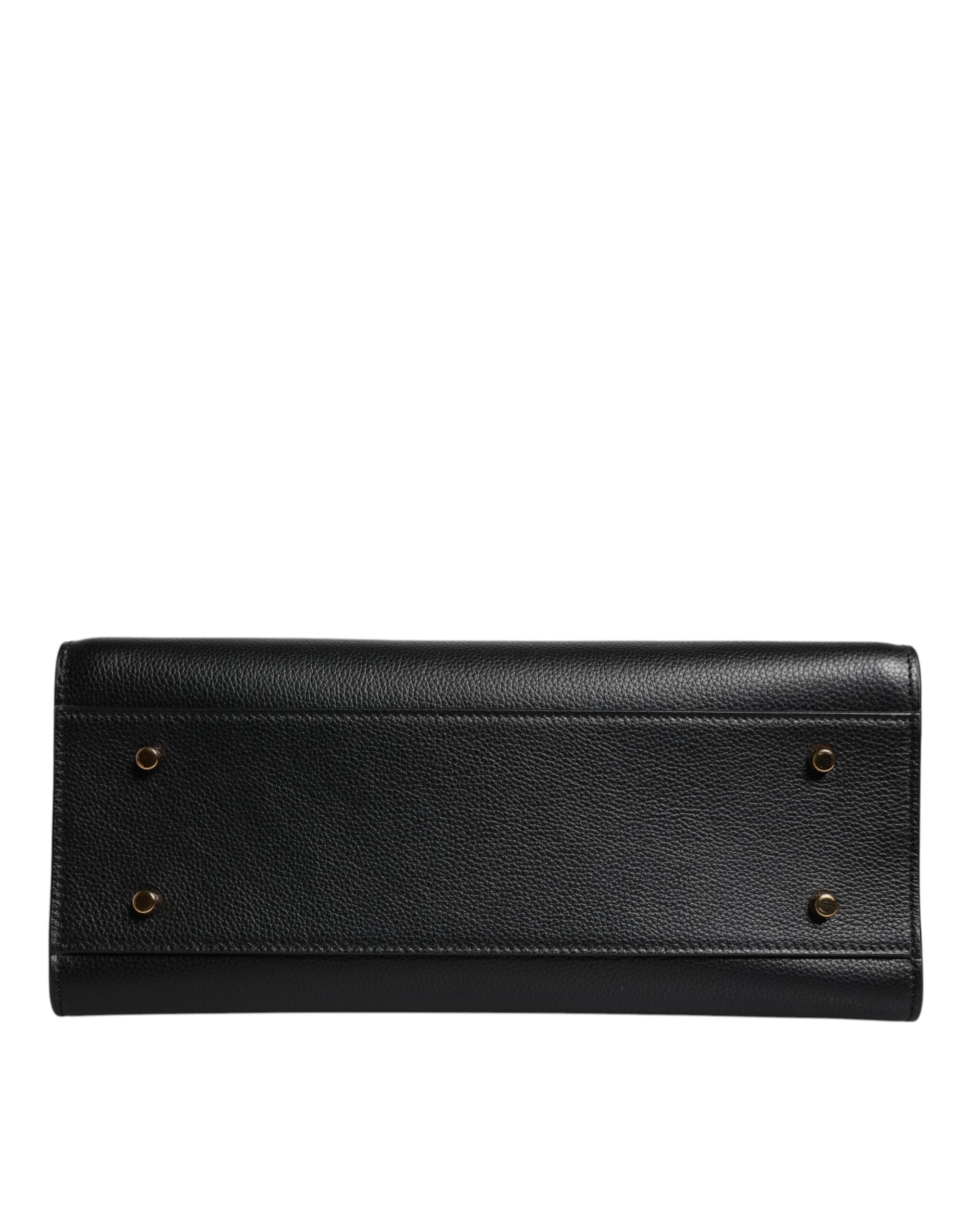 Bolso bandolera grande de piel negra con asa superior de Versace