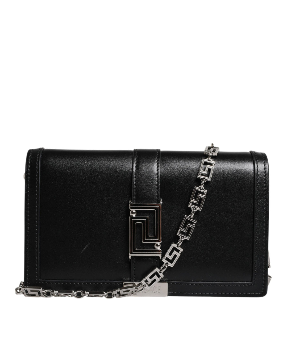 Bolso bandolera Versace de piel de becerro negra con correa de cadena