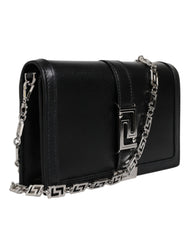 Bolso bandolera Versace de piel de becerro negra con correa de cadena