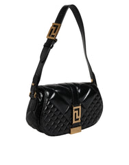 Bolso Versace con correa de hombro acolchada de piel de becerro negra