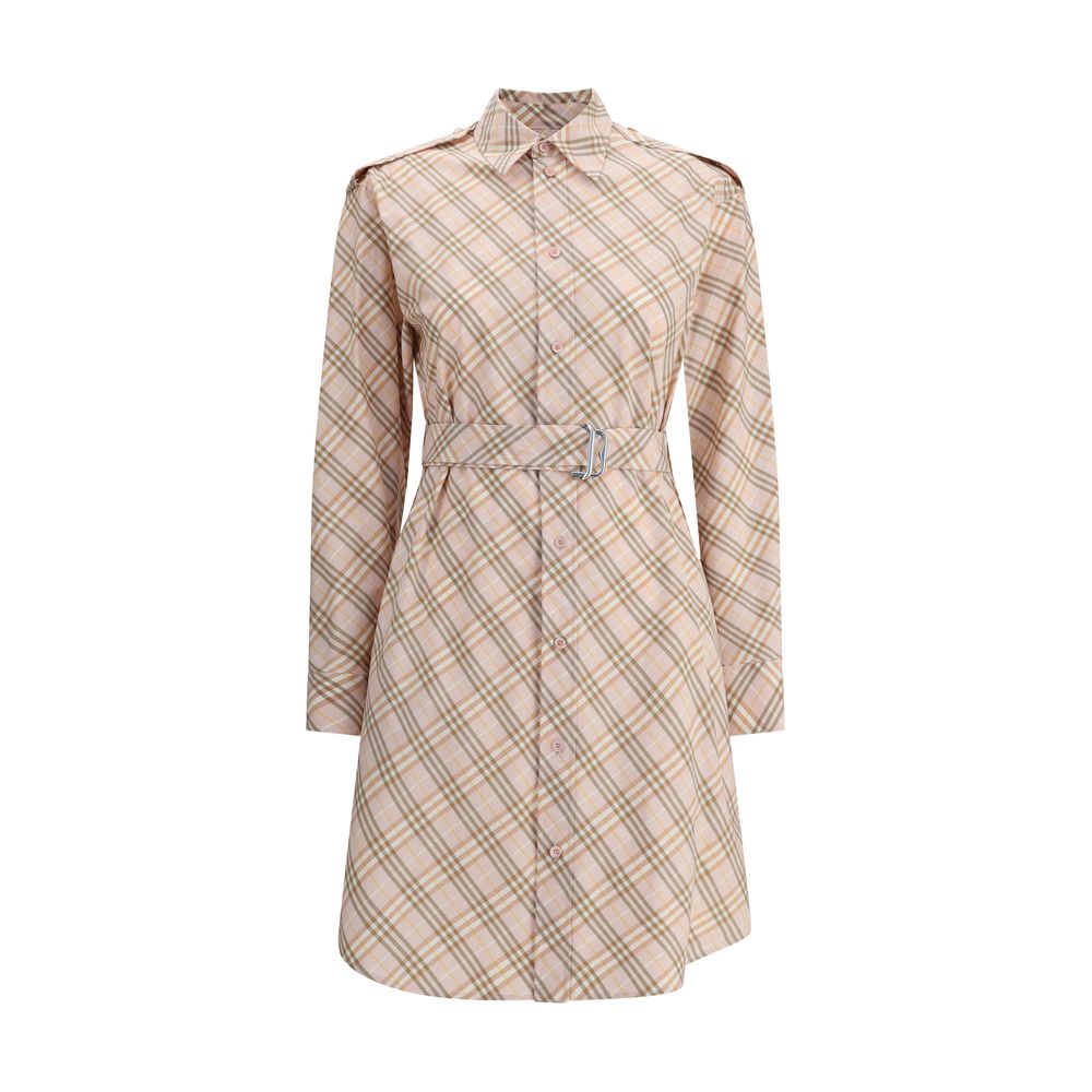 Vestido midi con cuadros de archivo de Burberry