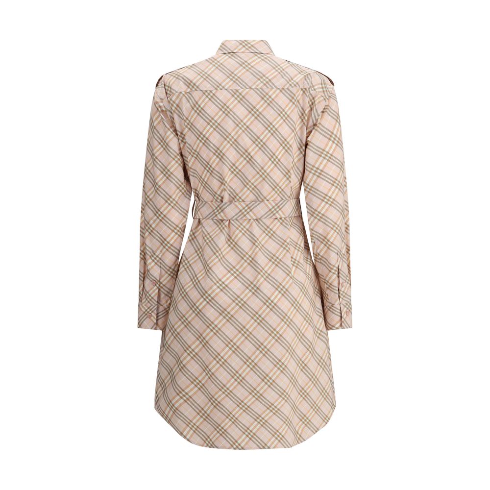 Vestido midi con cuadros de archivo de Burberry