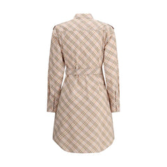 Vestido midi con cuadros de archivo de Burberry