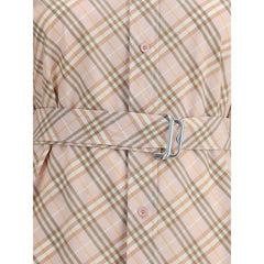 Vestido midi con cuadros de archivo de Burberry