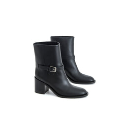 Bota de cuero negra Burberry