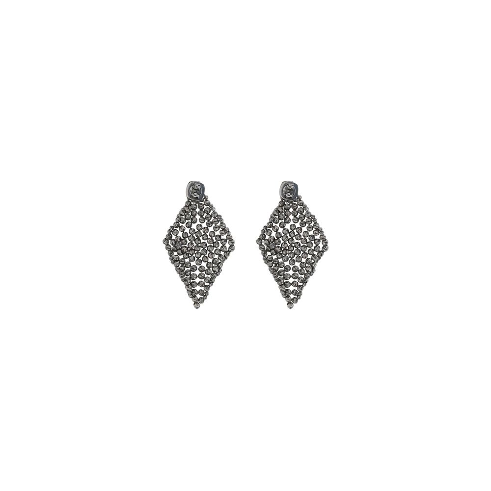 Pendientes de plata facetada Brunello Cucinelli