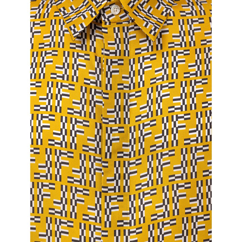 Camisa de seda amarilla Fendi