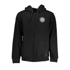 Sudadera con capucha y cremallera negra elegante con estampado del logotipo de Vans