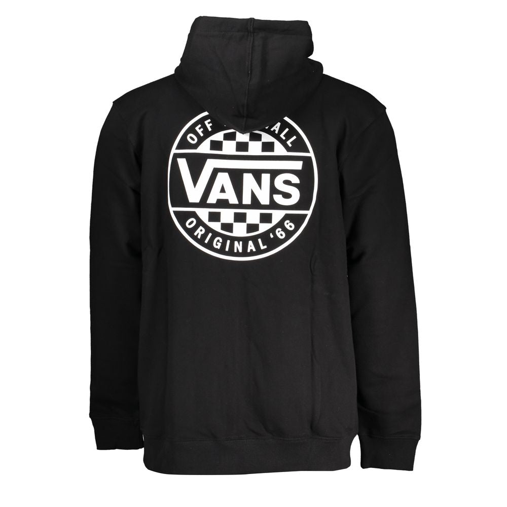 Sudadera con capucha y cremallera negra elegante con estampado del logotipo de Vans