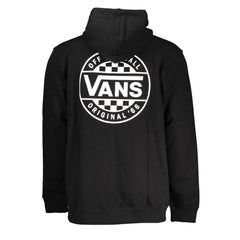 Sudadera con capucha y cremallera negra elegante con estampado del logotipo de Vans
