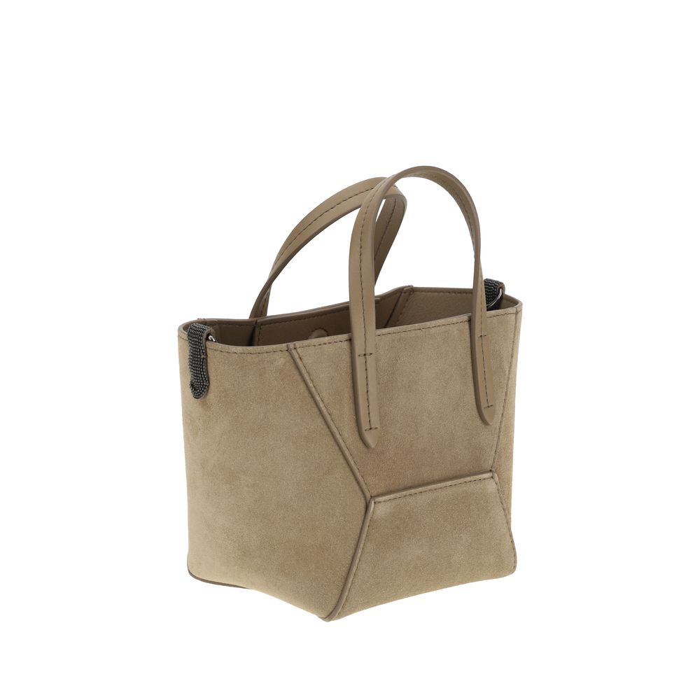 Brunello Cucinelli Bolso De Hombro De Ante