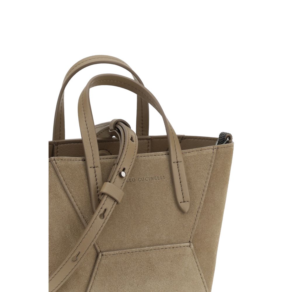 Brunello Cucinelli Bolso De Hombro De Ante