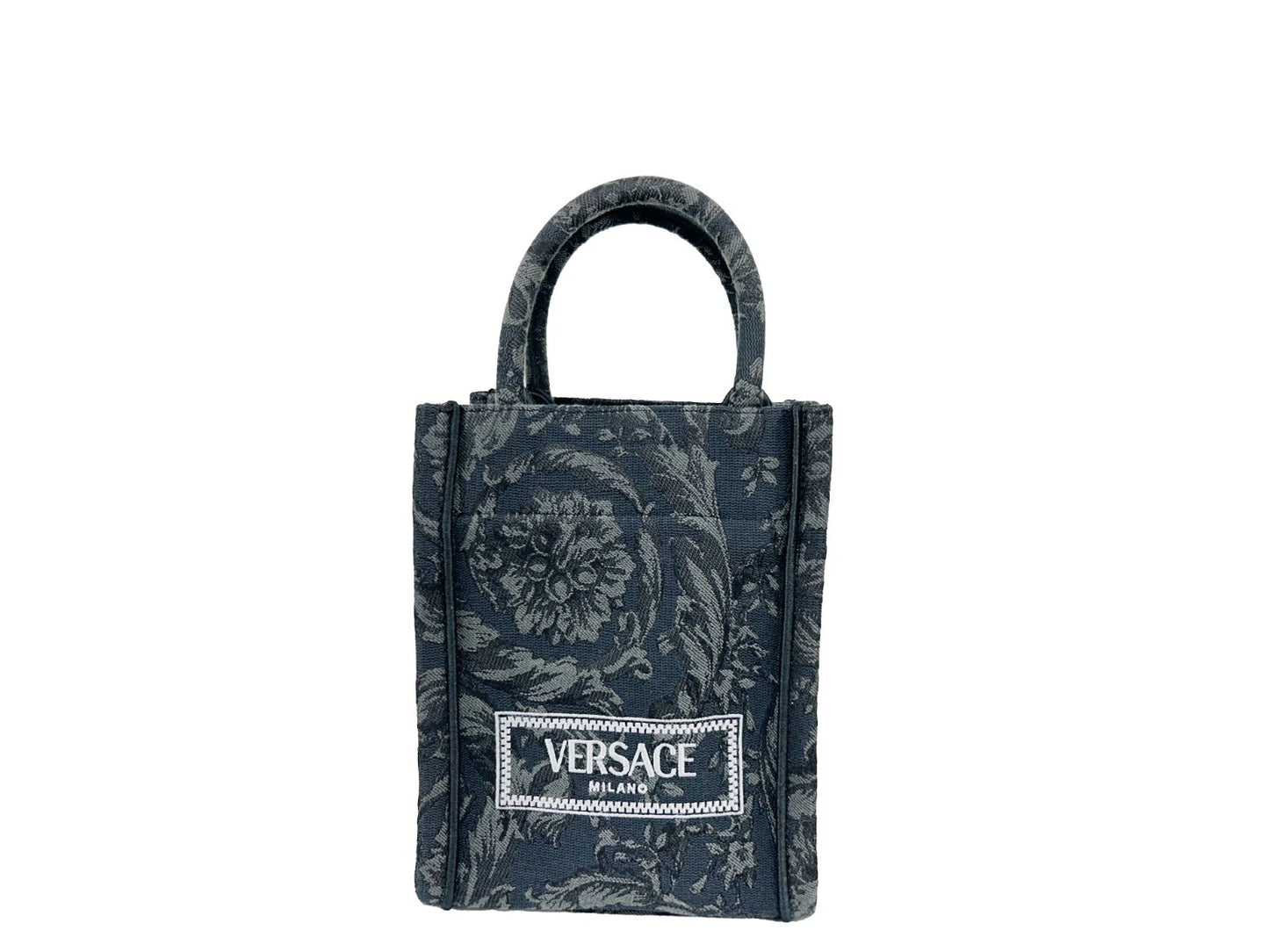 Versace Bolso bandolera Athena Barocco mini con asa superior Negro