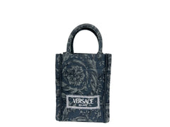Versace Bolso bandolera Athena Barocco mini con asa superior Negro