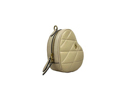 COACH Bolso bandolera pequeño de piel acolchada con forma de corazón