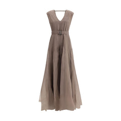 Vestido largo de seda Brunello Cucinelli