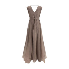 Vestido largo de seda Brunello Cucinelli