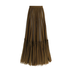 Falda larga con volantes de Saint Laurent