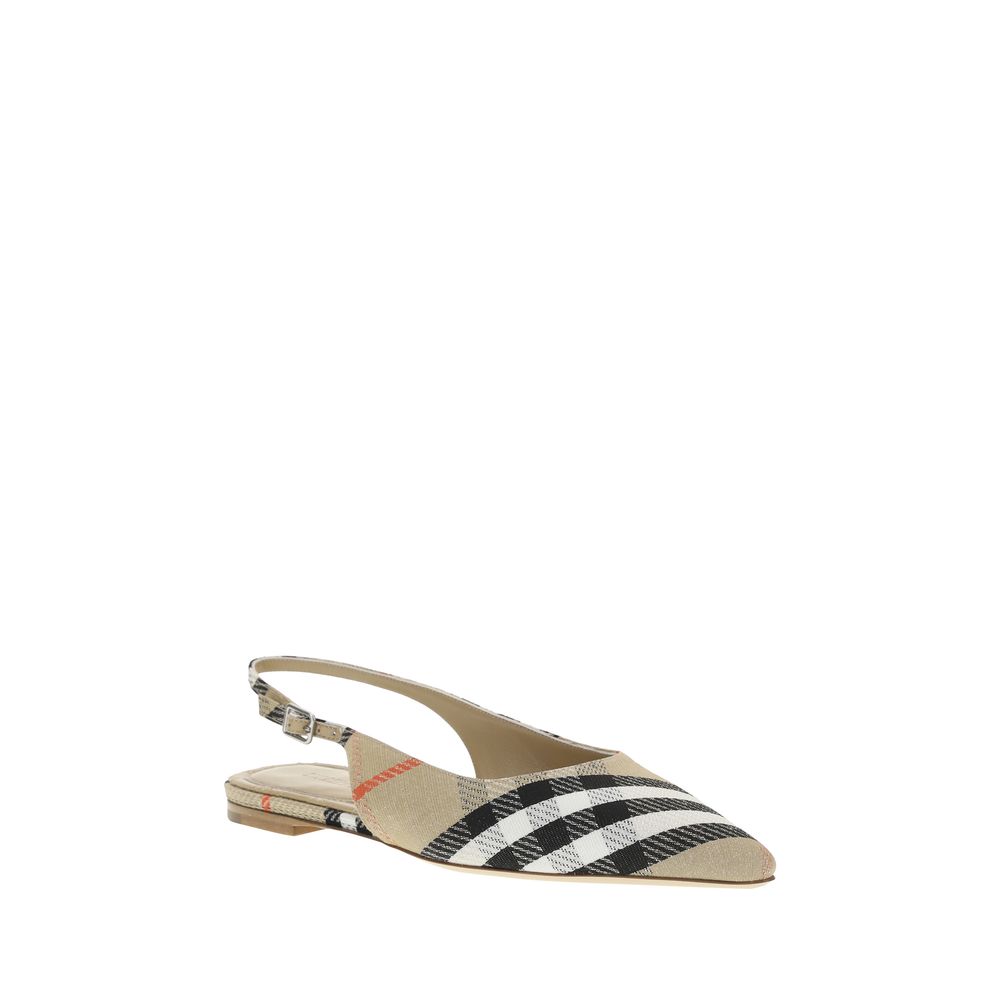 Bailarinas Burberry Birdie Check con tira trasera