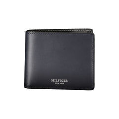 Cartera plegable elegante de cuero azul de Tommy Hilfiger
