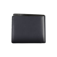 Cartera plegable elegante de cuero azul de Tommy Hilfiger