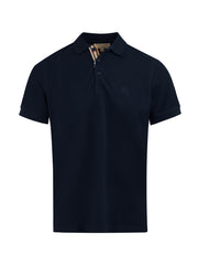 Polo de algodón azul marino con cuello de Burberry