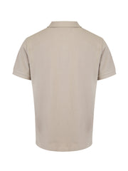 Polo Burberry de algodón con cuello en color piedra pálido