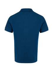 Polo de algodón con cuello en azul verdoso intenso de Burberry