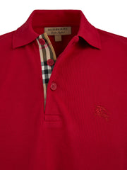 Polo de algodón rojo con cuello de Burberry